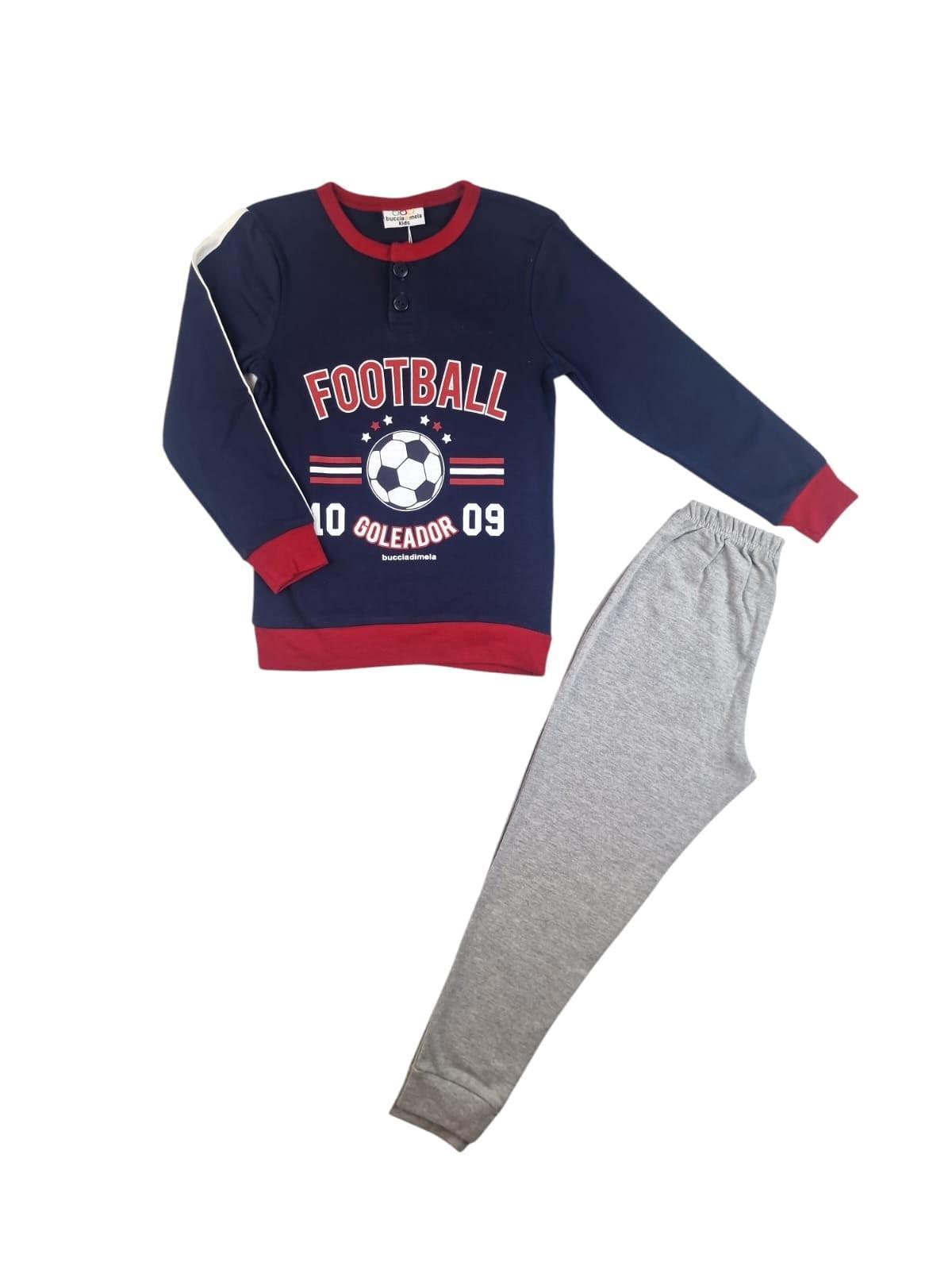 Pigiama bambino in cotone felpato Football