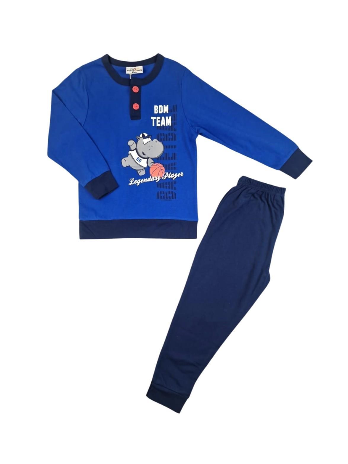 Pigiama cotone jersey bambino basketball