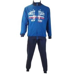 Tuta homewear  uomo felpata full zip  royal