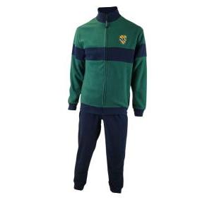 Tuta uomo  pile full zip verde blu