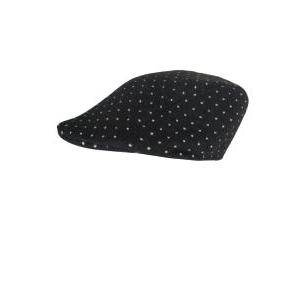 Cappello piatto  uomo basco invernale nero pois