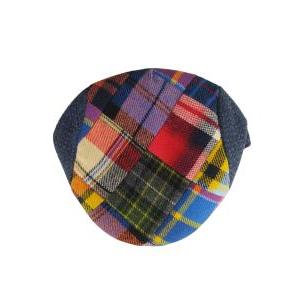 Cappello piatto coppola basco uomo patchwork madras