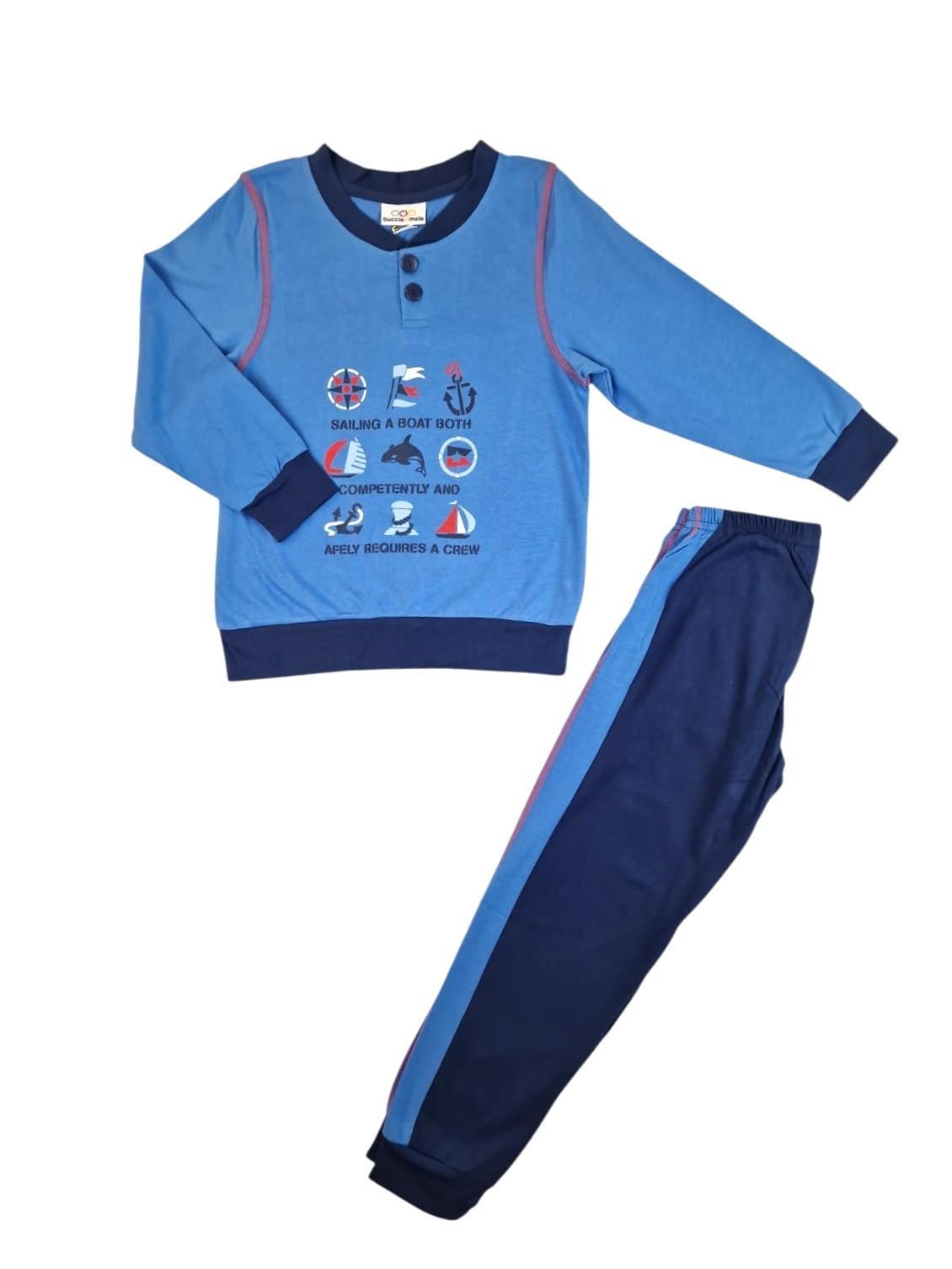 Pigiama cotone jersey bambino marinaio Buccia di Mela