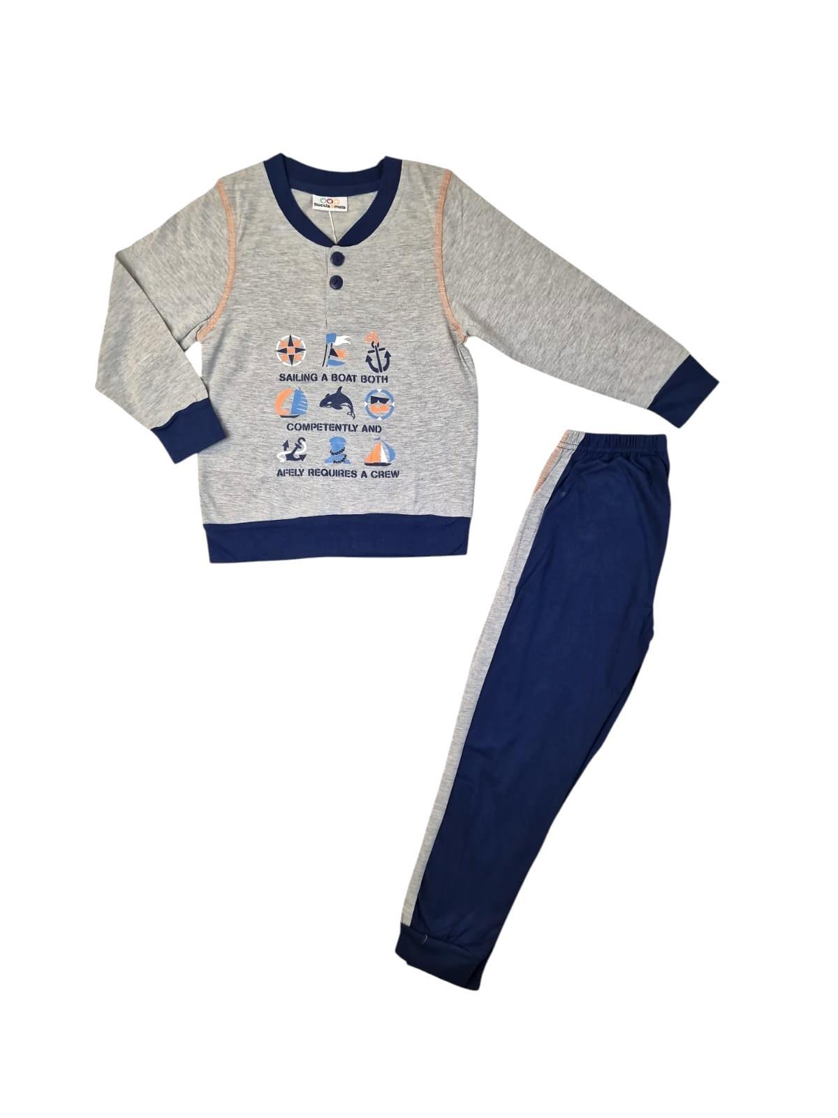 Pigiama cotone jersey bambino marinaio Buccia di Mela
