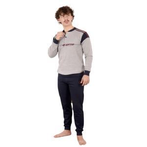 Pigiama caldo cotone  uomo grigio