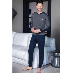 Pigiama caldo cotone uomo  grigio