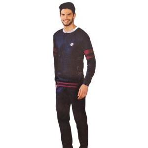 Pigiama caldo cotone uomo lotto blu