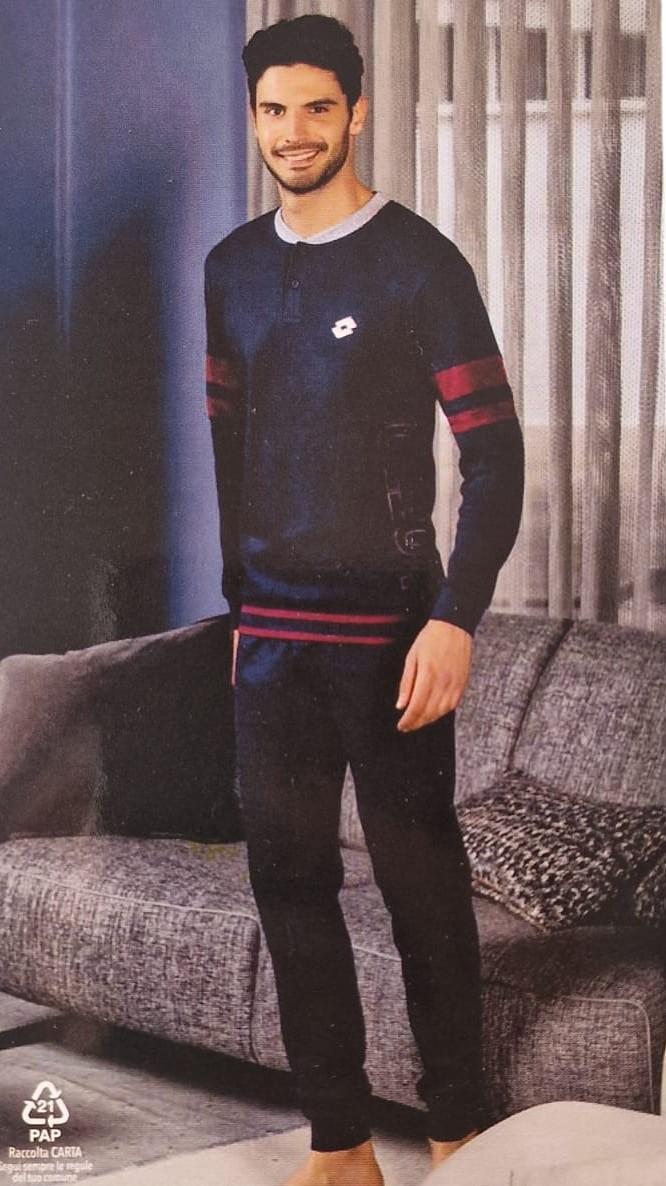 Pigiama caldo cotone uomo Lotto Blu