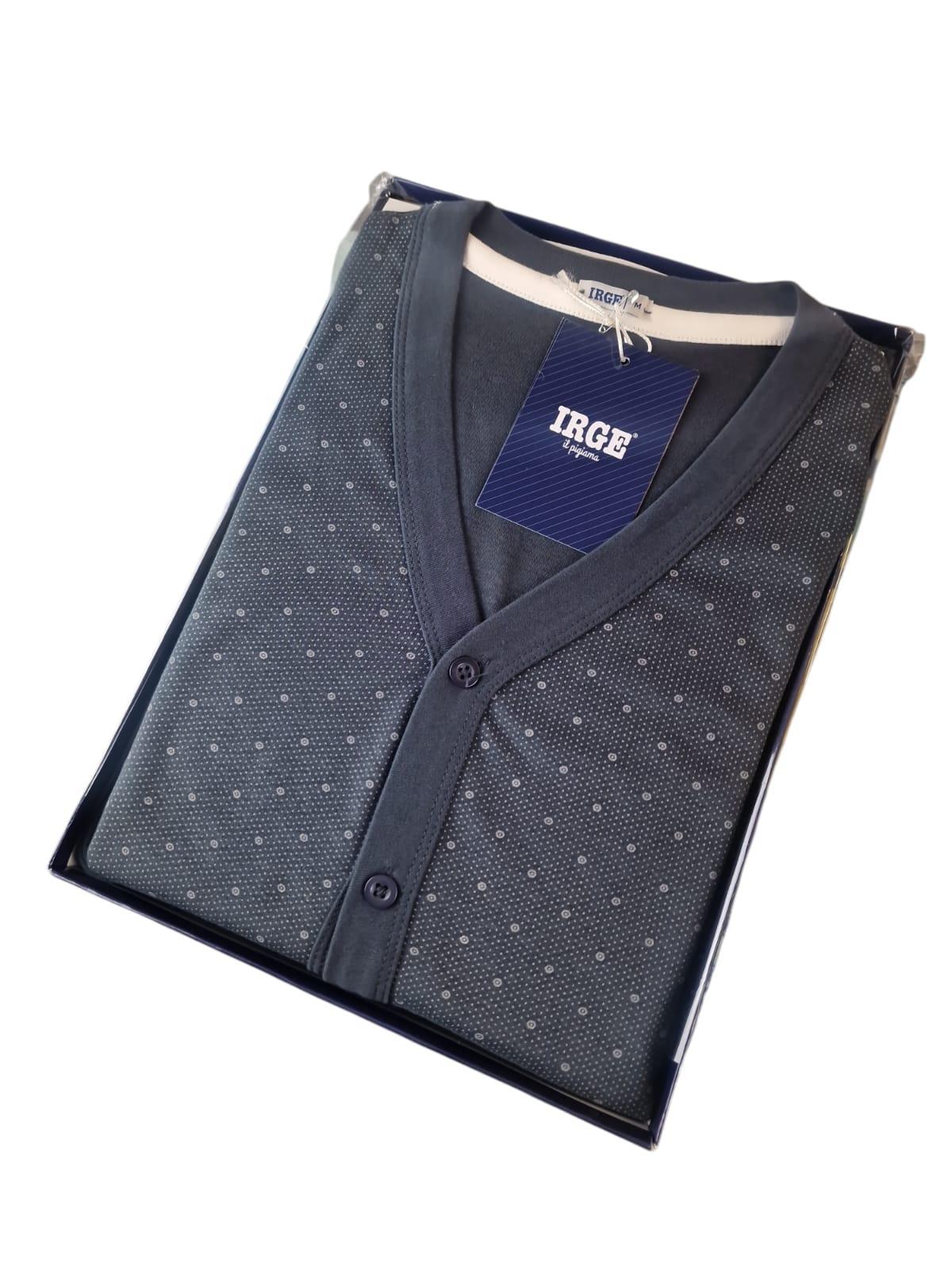 Pigiama aperto in cotone interlock uomo Irge Grigio