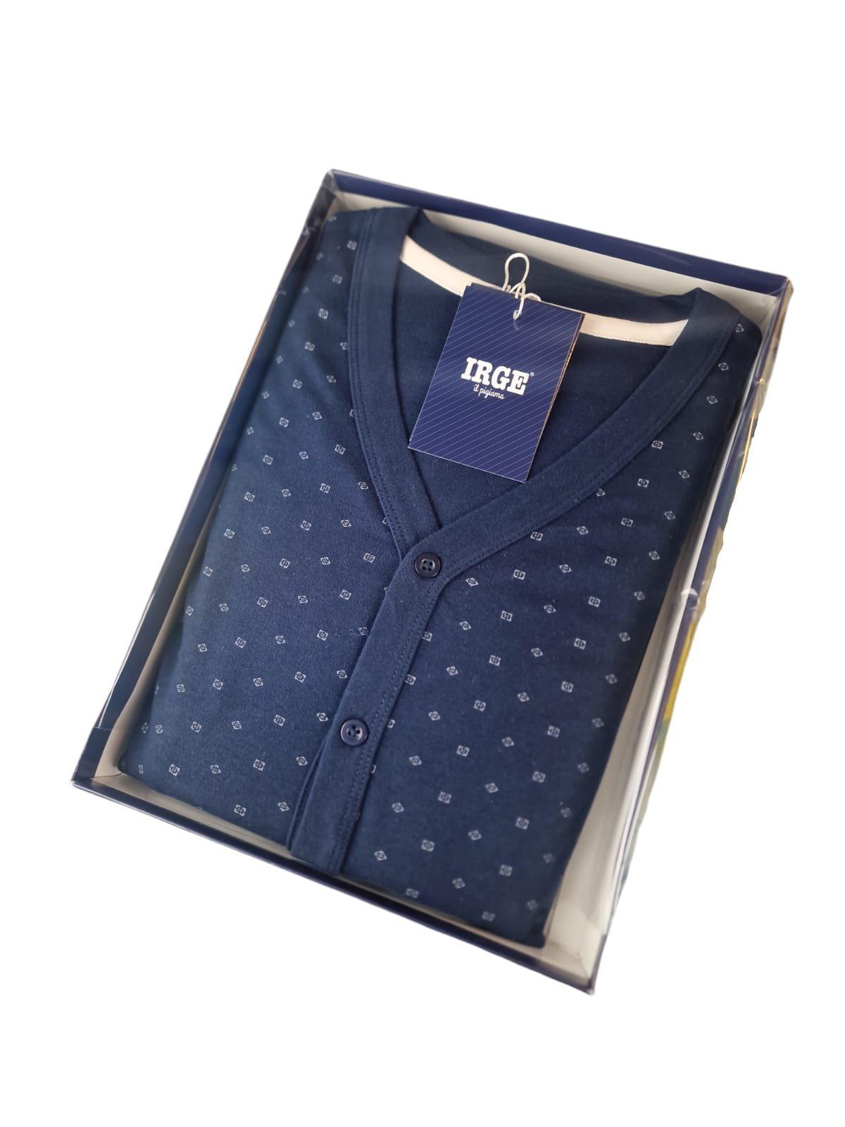 Pigiama aperto in cotone interlock uomo Irge Blu