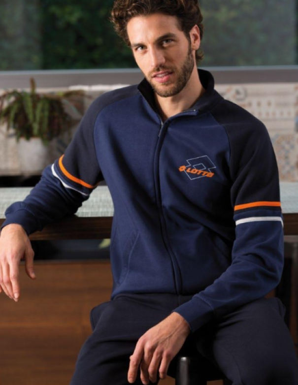 Tuta da uomo in cotone felpato Lotto Homewear