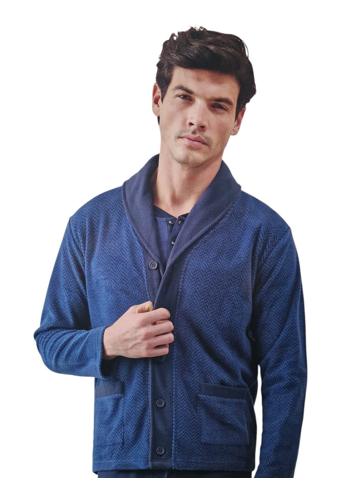 Giacca in pile da camera da uomo Enrico Coveri blu