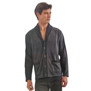 Giacca in pile da camera da uomo grigio