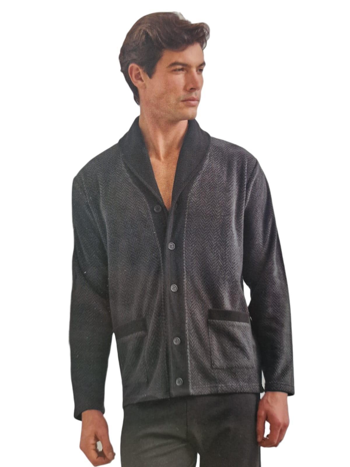 Giacca in pile da camera da uomo Enrico Coveri grigio