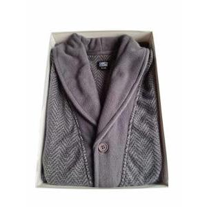 Giacca in pile da camera da uomo grigio