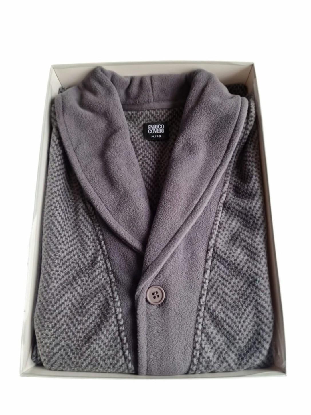 Giacca in pile da camera da uomo Enrico Coveri grigio