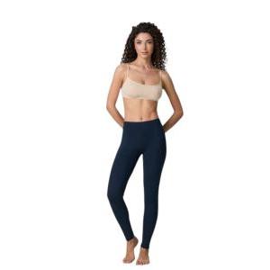 Leggings felpato in caldo cotone da donna  blu