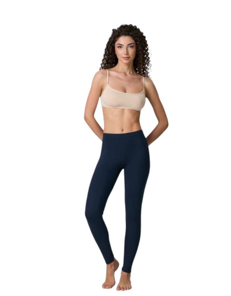 Leggings felpato in caldo cotone da donna Jadea blu