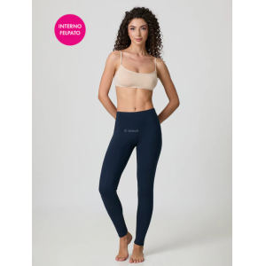 Leggings felpato in caldo cotone da donna  blu