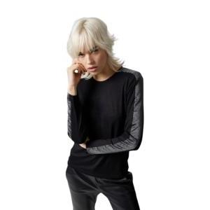 Maglia manica lunga in viscosa con fascia laminata