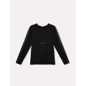 Maglia manica lunga in viscosa con fascia laminata