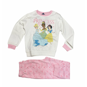 Pigiama in cotone felpato da bambina principesse disney
