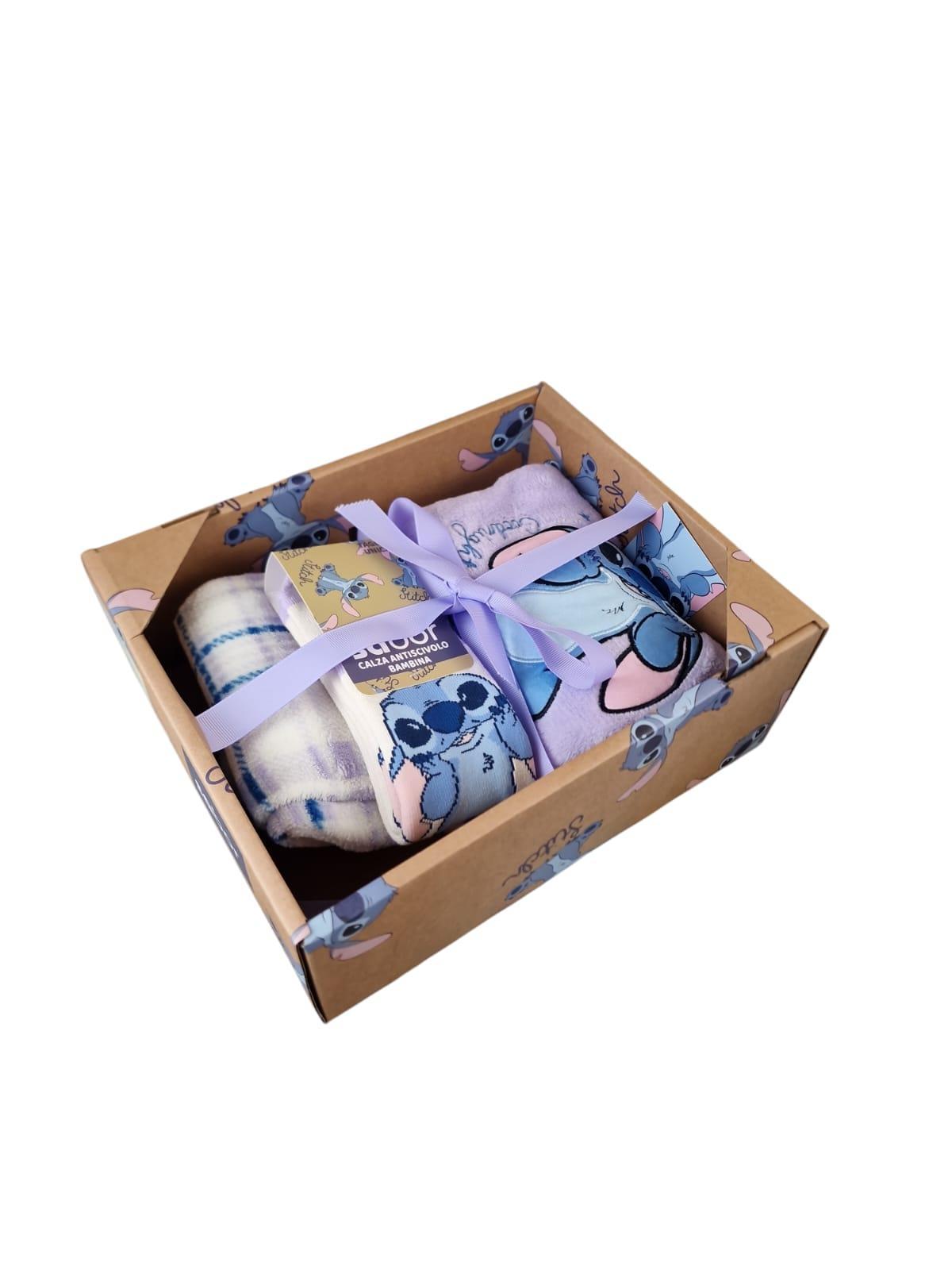 Pigiama in pile e calzini antiscivolo da bambina Stitch