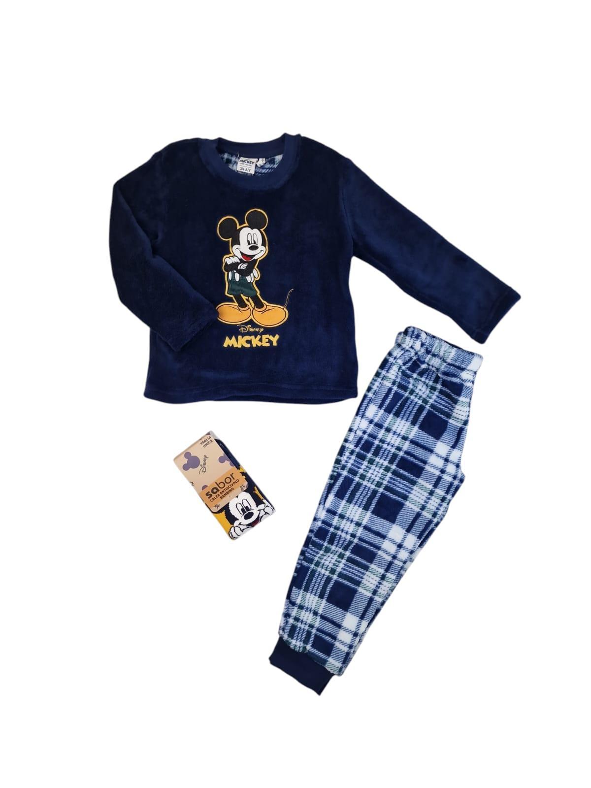 Pigiama in pile e calzini antiscivolo da bambino Topolino