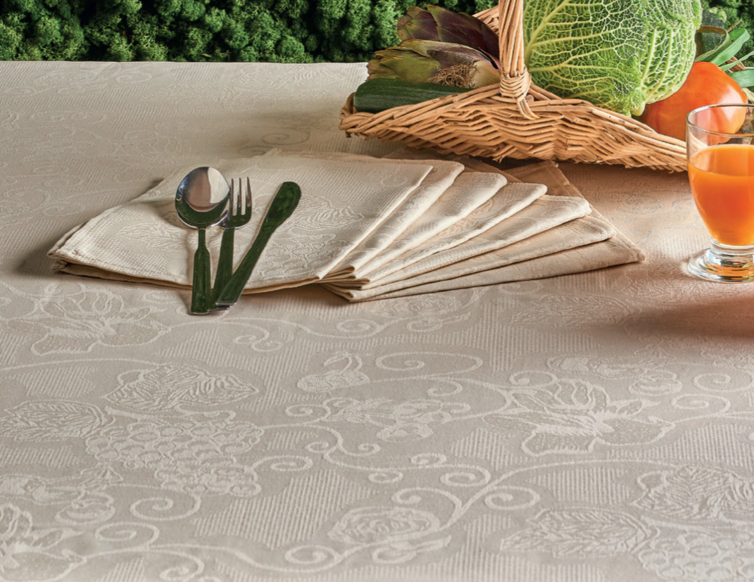 vingi ricami ludovica servizio x 12 con tovaglioli 140x250 bianco - foto 1