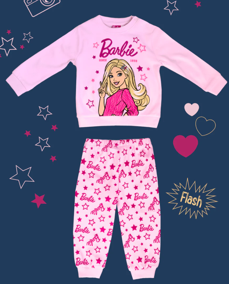 Pigiama caldo cotone bambina Barbie