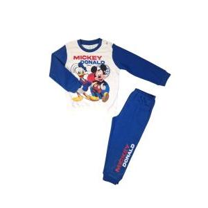 Pigiama bambino in cotone felpato mickey donald