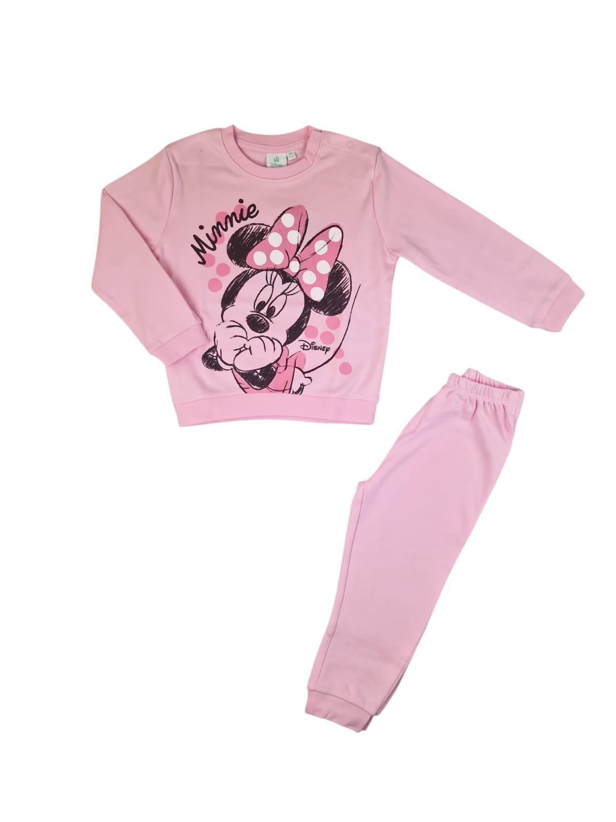 Pigiama bambina in cotone felpato Minnie