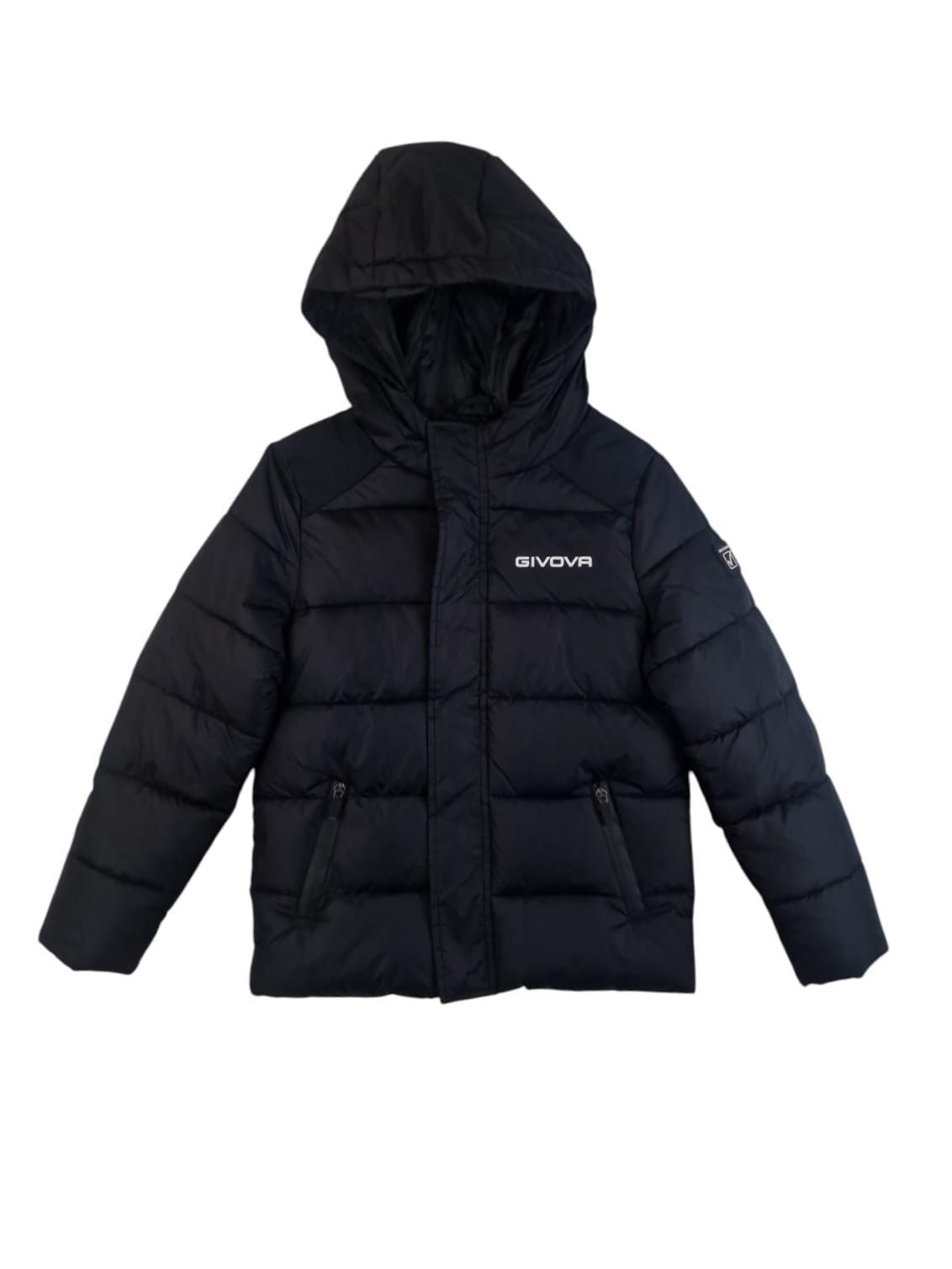 Giubbino bomber con cappuccio nero Givova bambino