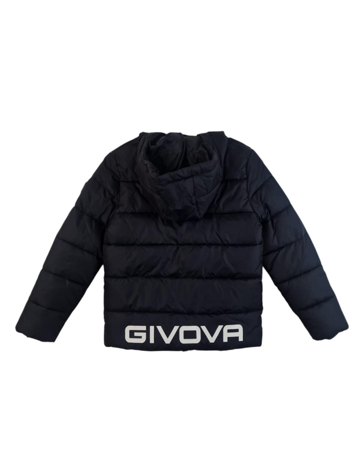 Giubbino bomber con cappuccio nero Givova bambino