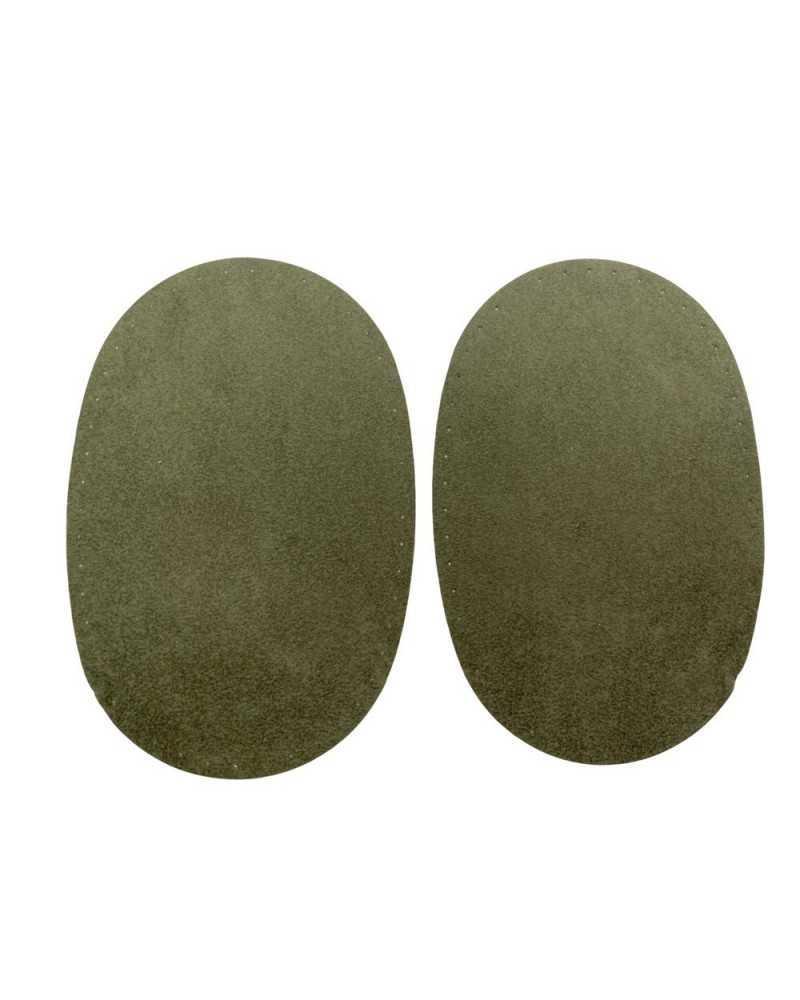 Coppia toppe scamosciate ovali termoadesive