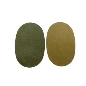 Coppia toppe scamosciate ovali termoadesive