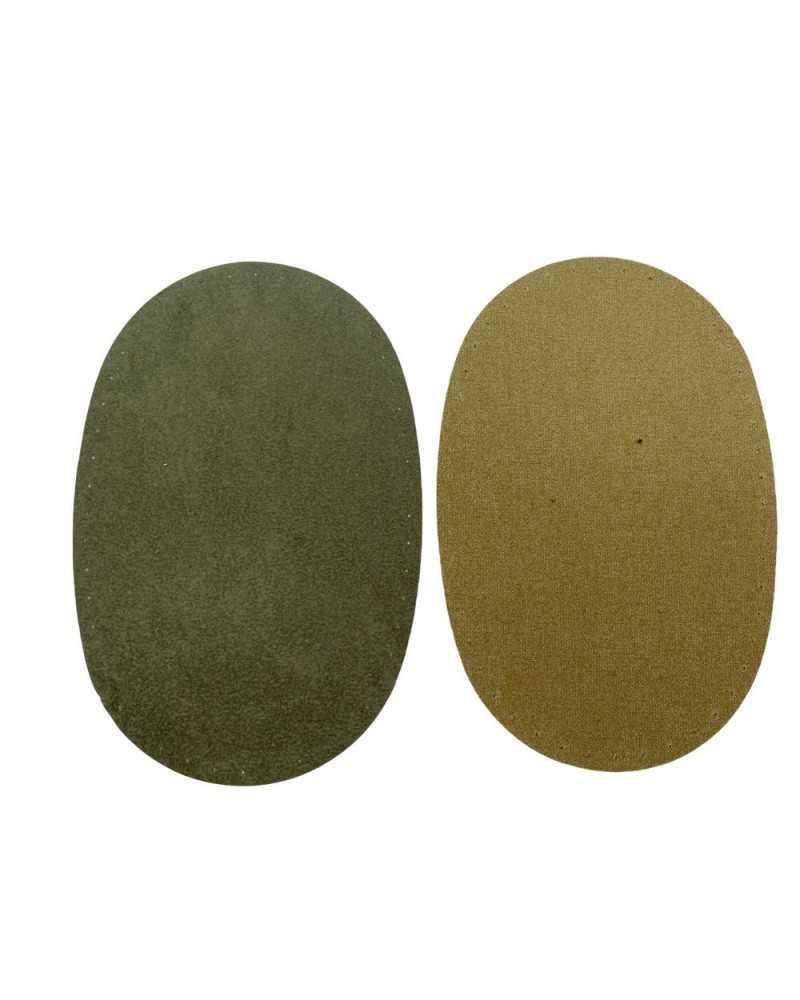 Coppia toppe scamosciate ovali termoadesive