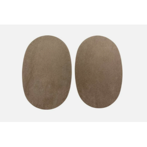 Coppia toppe scamosciate ovali termoadesive