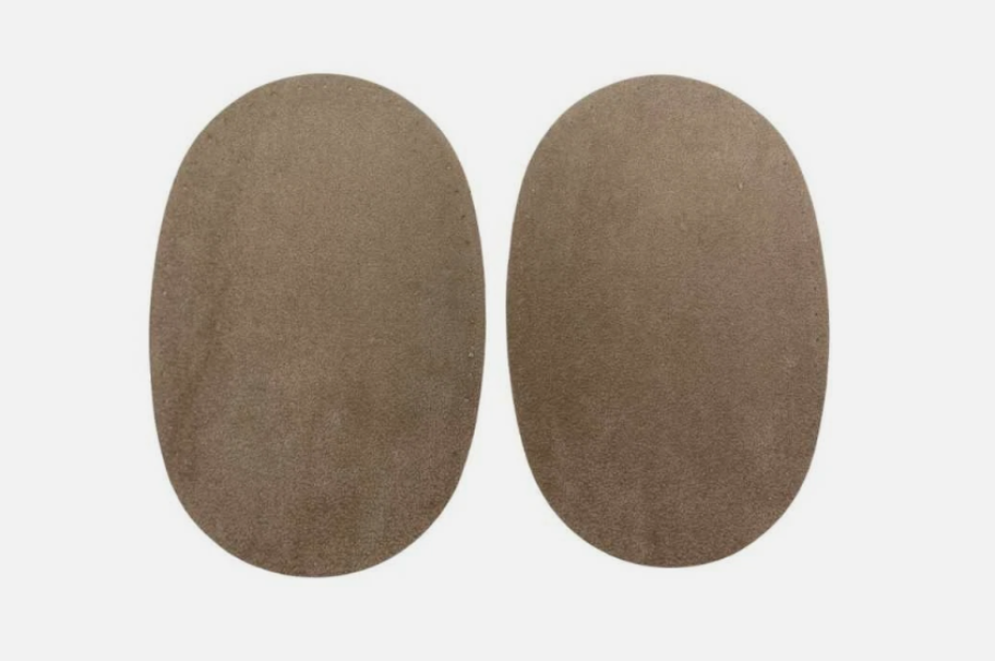 Coppia toppe scamosciate ovali termoadesive