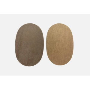 Coppia toppe scamosciate ovali termoadesive