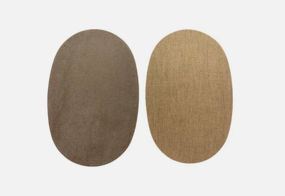 Coppia toppe scamosciate ovali termoadesive