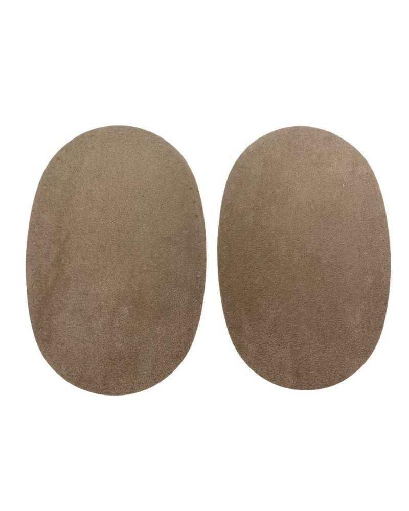 Coppia toppe scamosciate ovali termoadesive