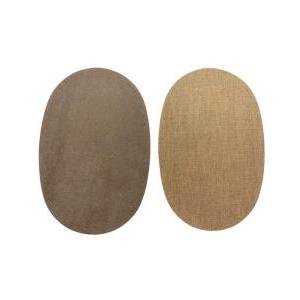 Coppia toppe scamosciate ovali termoadesive