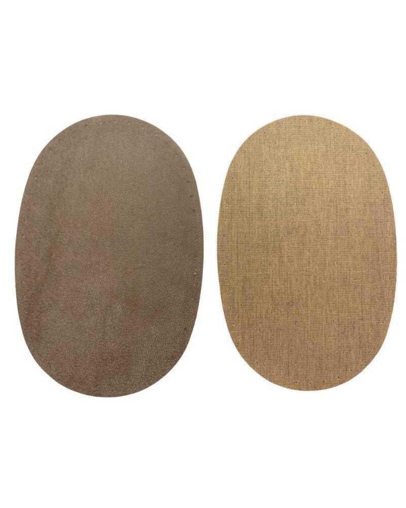 Coppia toppe scamosciate ovali termoadesive