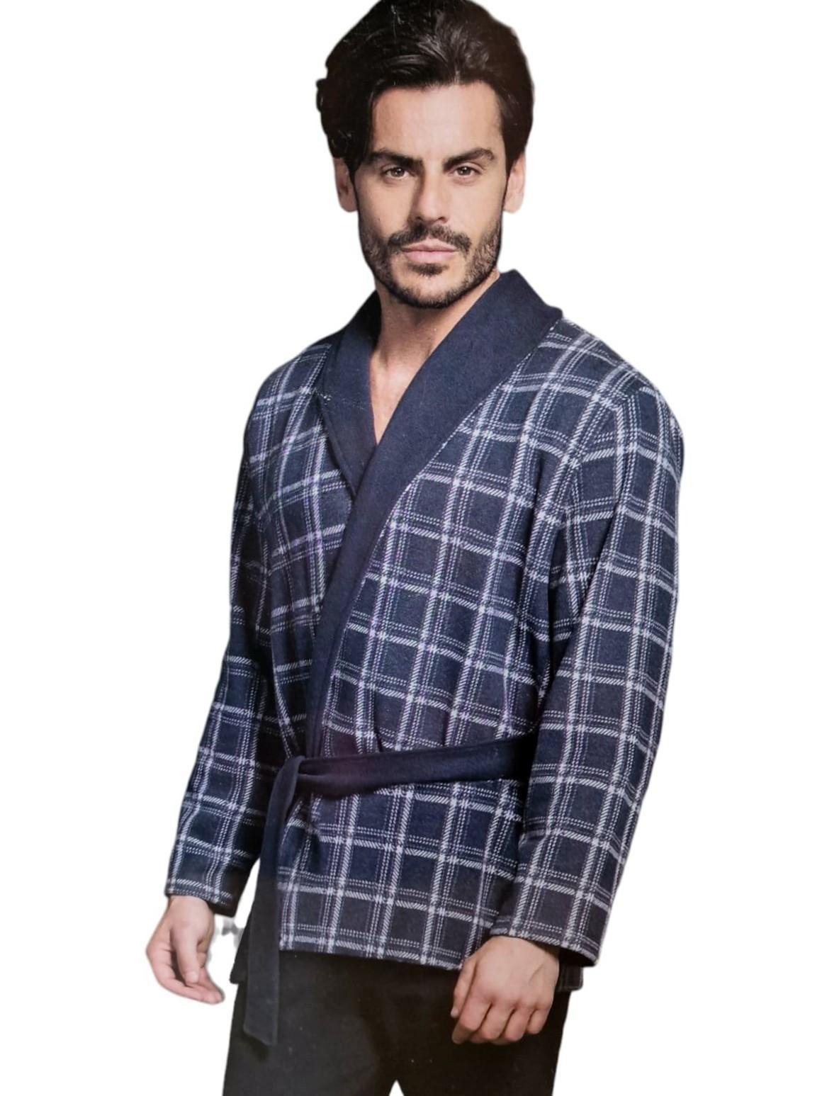 Giacca da camera Enrico Coveri uomo invernale quadri Blu Linea Prestige 