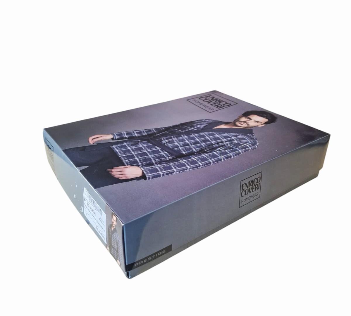 Giacca da camera Enrico Coveri uomo invernale quadri Blu Linea Prestige 