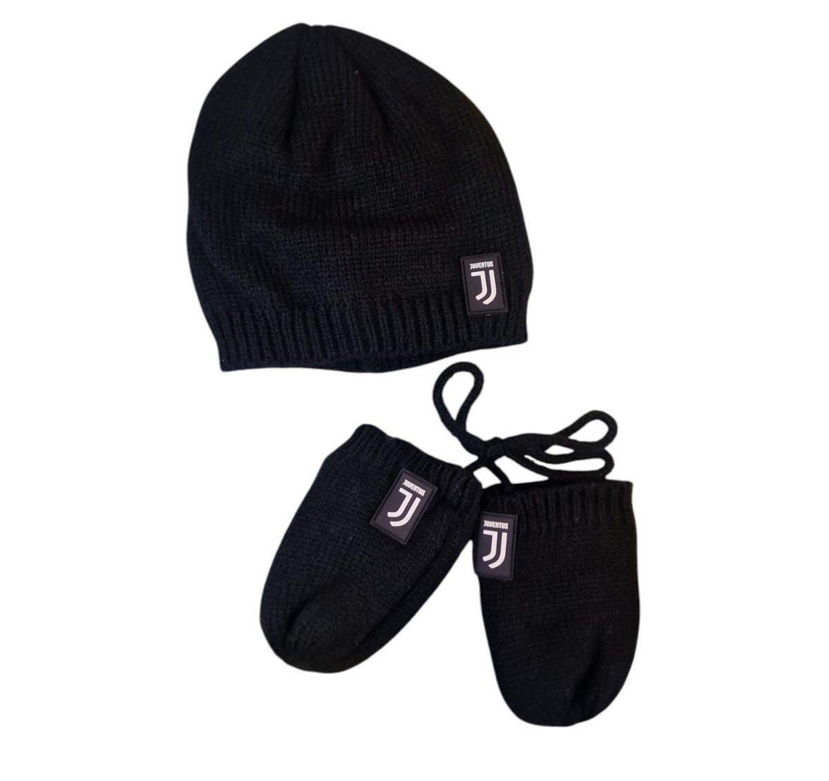 Set cappello e moffole neonato compatibile con Juventus