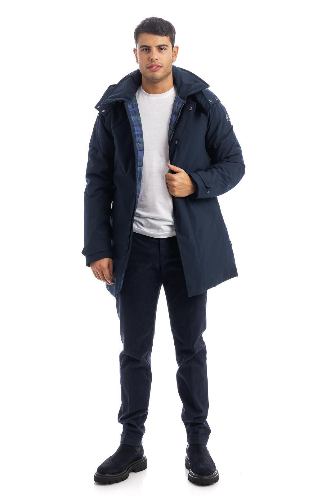 Giaccone uomo con cappuccio blu Save The Duck