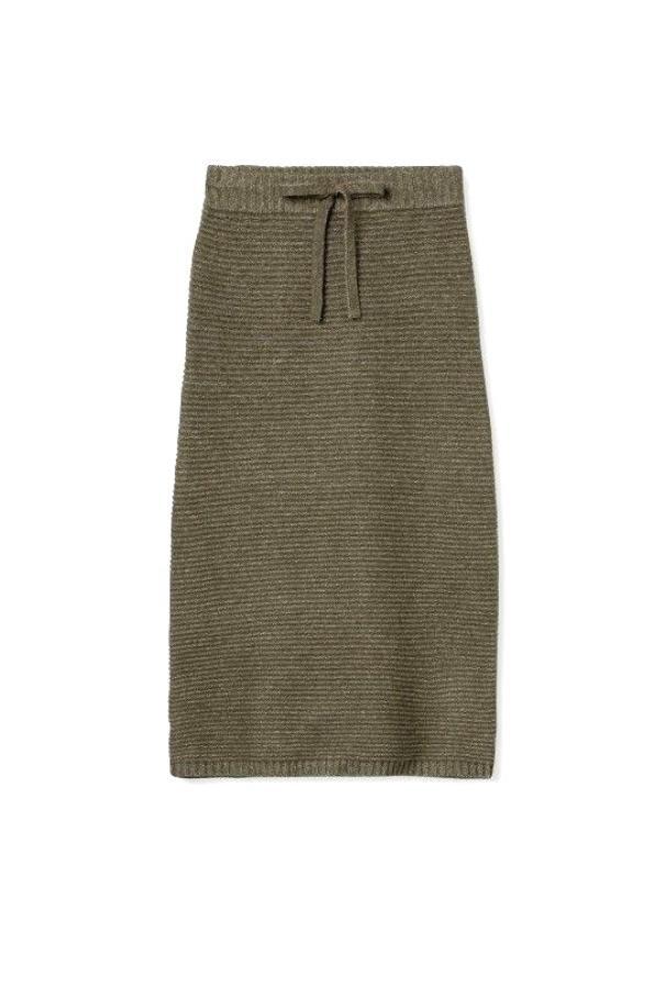 Gonna in maglia da donna Tiffosi verde militare