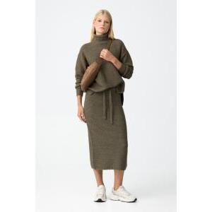 Gonna in maglia da donna  verde militare